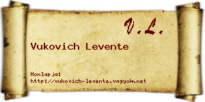 Vukovich Levente névjegykártya